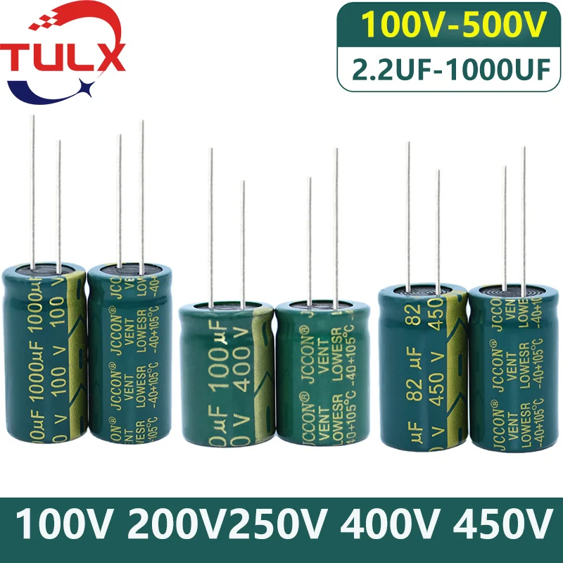 5Pcs Capacitor 100V 200V 250V 400V 450V 500V 2.2UF 4.7UF  6.8UF 8.2UF 15UF 22UF 33UF 47UF 68UF 82UF 100UF 120UF 150UF 330UF 470