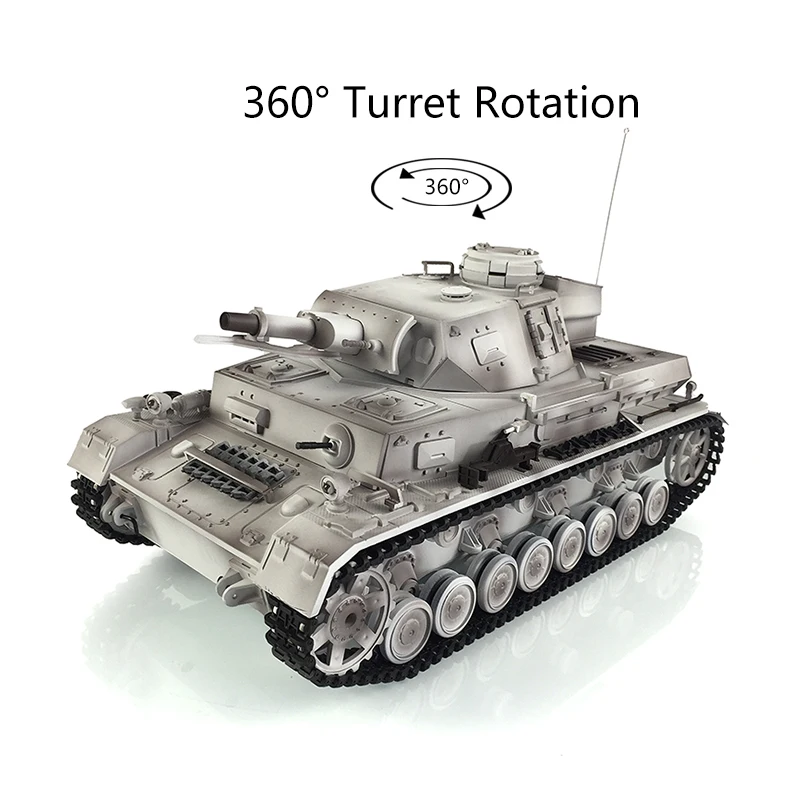 Henglong 1/16 Snow 7.0 Plastic German Panzer Iv F Rtr Rc Tank 3858 360 ° Torretta Infrared Combat Bbs Softair Th17388-Smt7