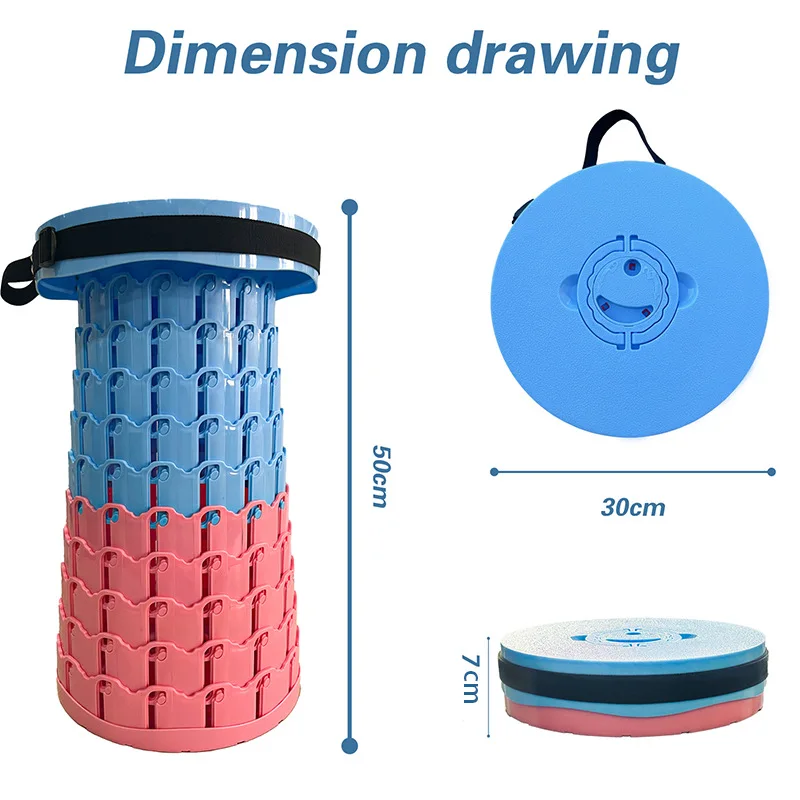 Outdoor Height and Width Retractable Stool with 1000lb Portable Foldable Camping Fishing Trekking Barbecue Stool 3