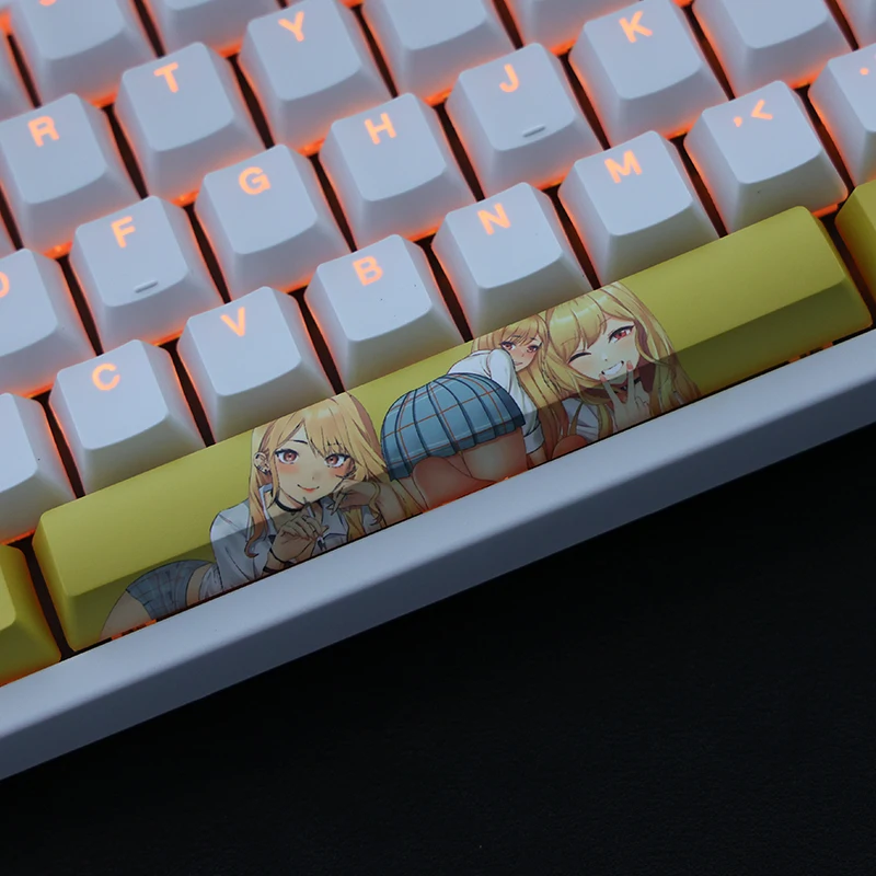 Chaves Conjunto Kitagawa Marin Anime Personalizado Pbt Tintura Sublimação Faça Você Mesmo Keycaps para Teclado Mecânico Translúcido para mx Switches 108 - Imagem 2
