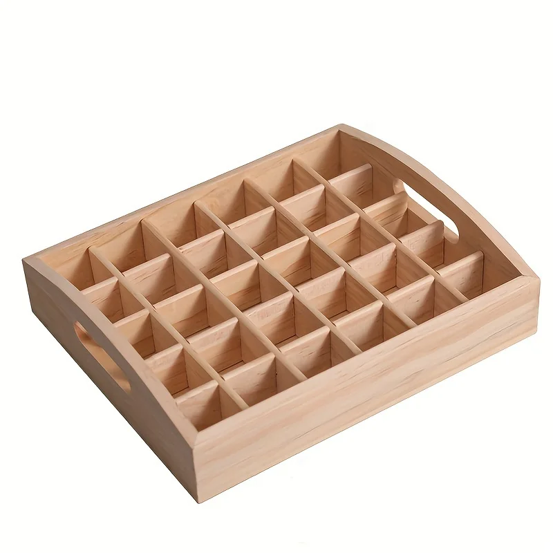 Storage Box 30-cell essential oil storage box Pine storage box High-end small wooden Portable essential oil