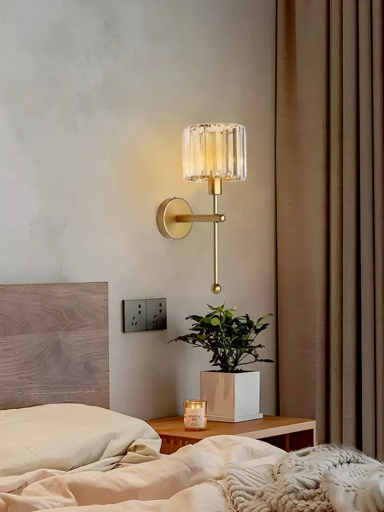 مصباح جداري LED حديث مصباح جداري كريستالي شفاف فاخ...