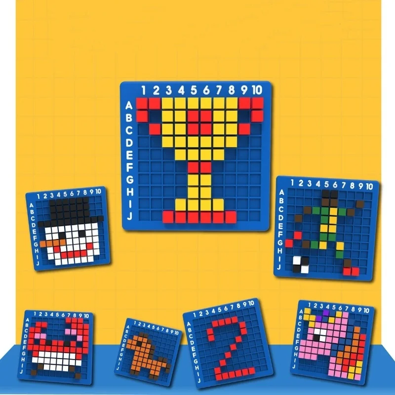 Disegni Da Colorare Di Bambini Con Una Griglia Pixel Da Colorare Con Pera Mosaico Di