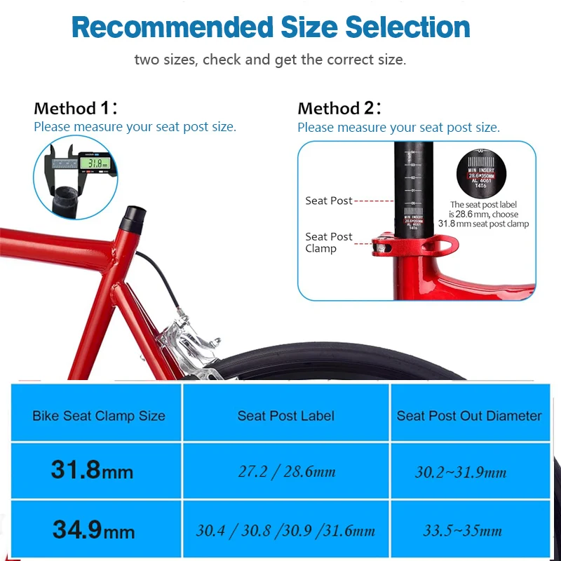 Bike Seat Post Clamp Quick Release Aluminum Alloy Bicycle Seatpost Saddle Lock MTB 31.8mm 34.9mm Cycling Accessories 3
