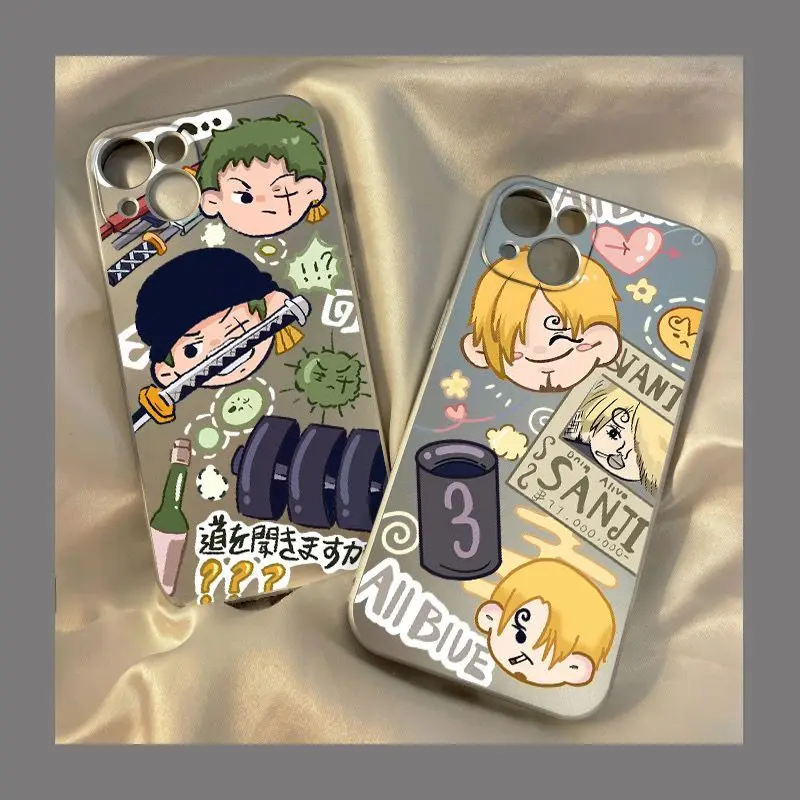 

One Piece Mobile Phone Case Luffy Zoro Sanji Creative Animation Peripheral Couple Xiaomi 12/11/10 Protective Cover Birthday Gift