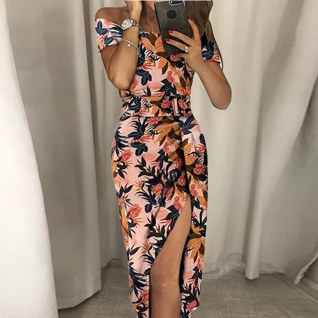 M vestido xadrez 2023 nova primavera verão casual férias um ombro manga  curta de cintura alta vestidos femininos - AliExpress