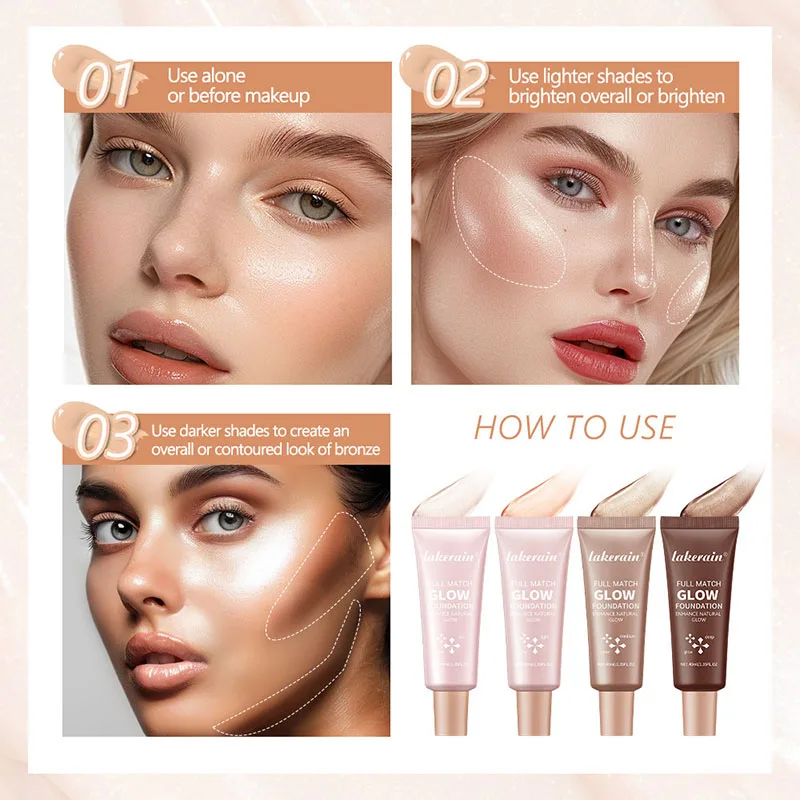 Gloss Liquid Foundation Lasting Concealer Full Coverage BB Cream Face Highlighter Corrector High Coverage Base Makeup Cosmetics liquid foundation makeup cosmetics makeup cream
