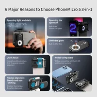 APEXEL New Upgrated 100X-200X Microscope Lens  3in 1Phone Camera Lens Kit Macro Lenses with LED Light for almost All Smartphone 4