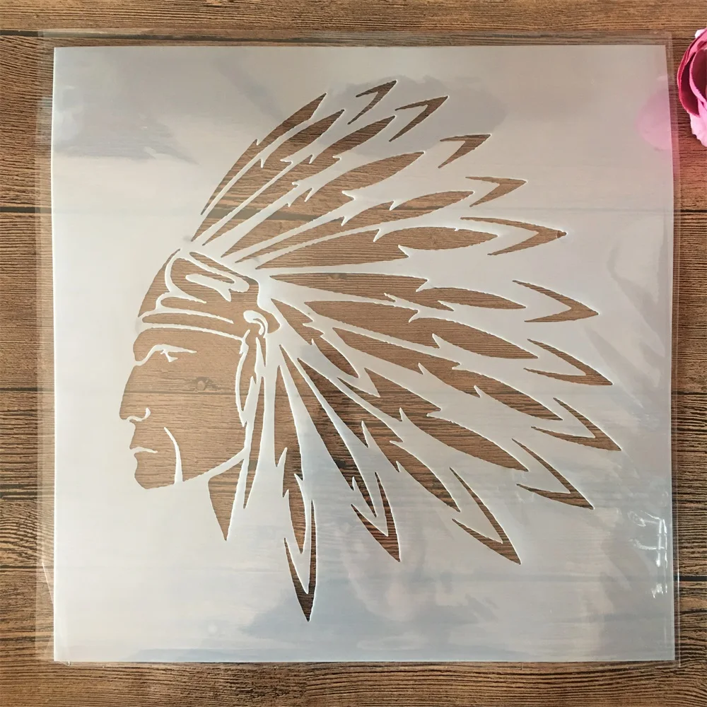 

30*30cm Indian Tribal Chief DIY Layering Stencils Wall Painting Scrapbook Coloring Embossing Album Decorative Template