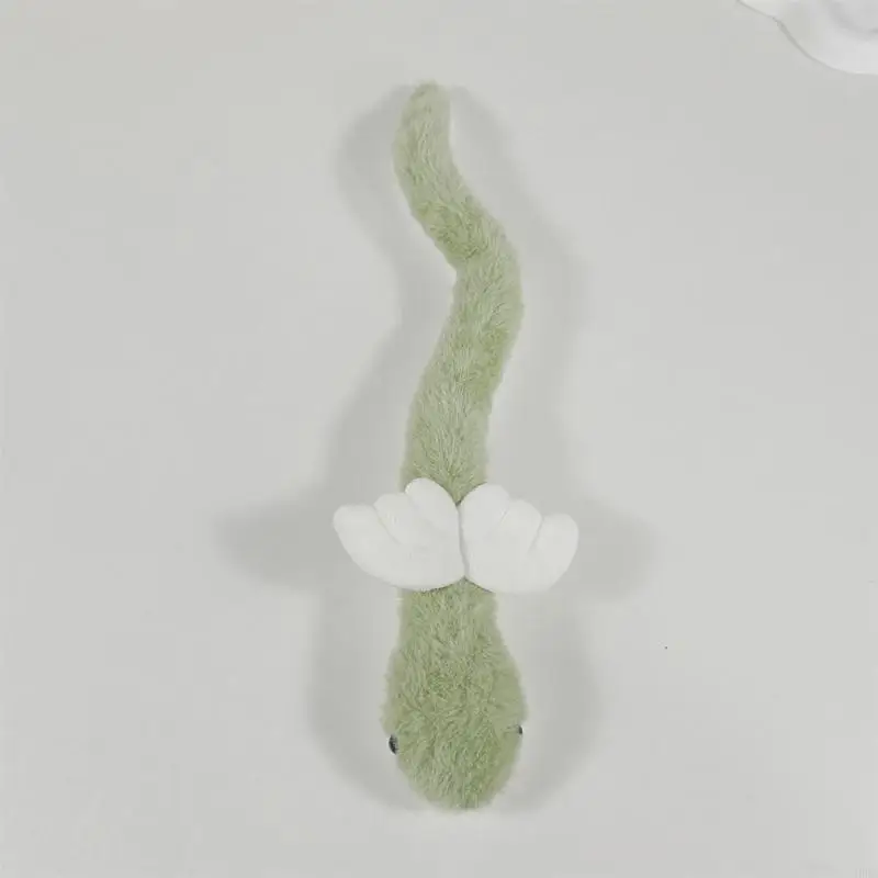 652F Stuffed Snake Toy Plush Green Bendable Figure Anime for Chinese New Year Spring Festival Photo Props