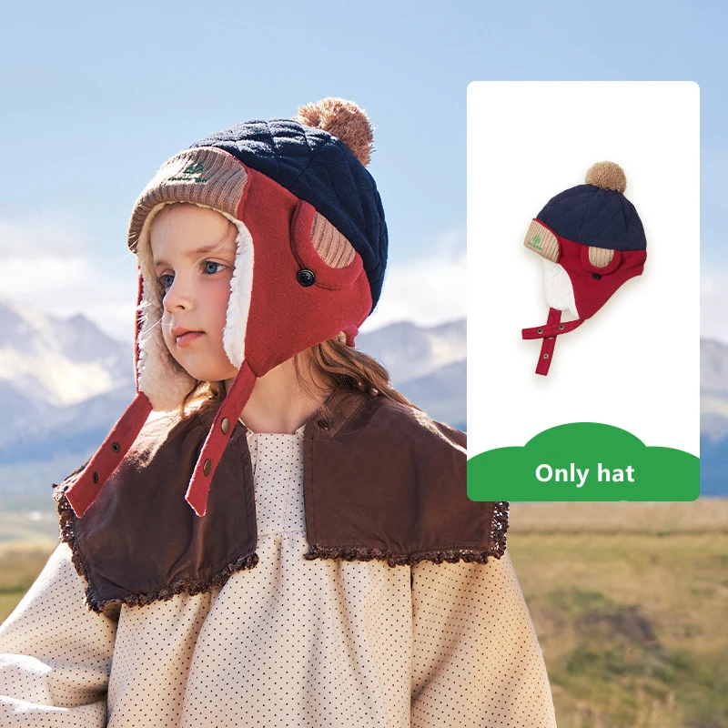 Warm Children Hat Scarf Gloves Set Autumn Winter Kids Ear Protection Warm Cap Boy Girl Soft Windproof Thickened Velvet Hats