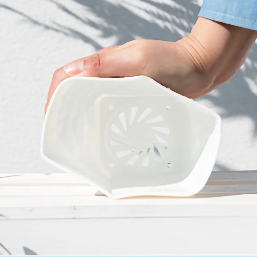 Plastic Resin Flower Pots flower pot New Geometric Nordic Simple White Thickened Green Radish Fleshy Flowerpots Indoor Plants 1 Pcs