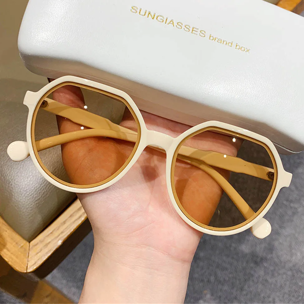 

2023 New Round Sunglasses Women Fashion Brand Designer Vintage Big Frame Sun Glasses Girls Goggles Ladies Shade Eyewear UV400