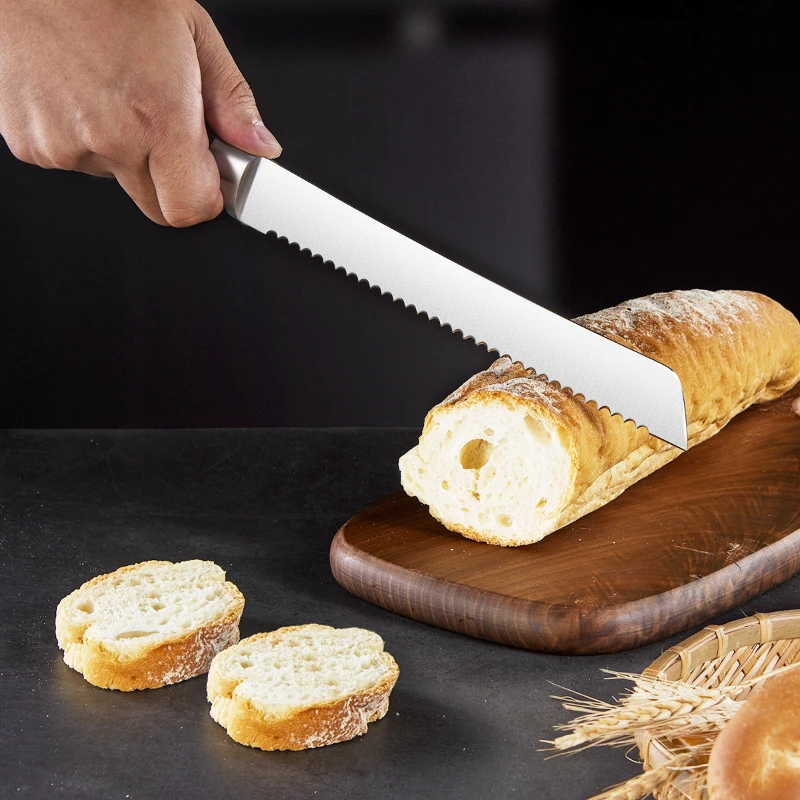 Knives Kitchen Serrated Bread Baguette Bread Cutting Knife Bread