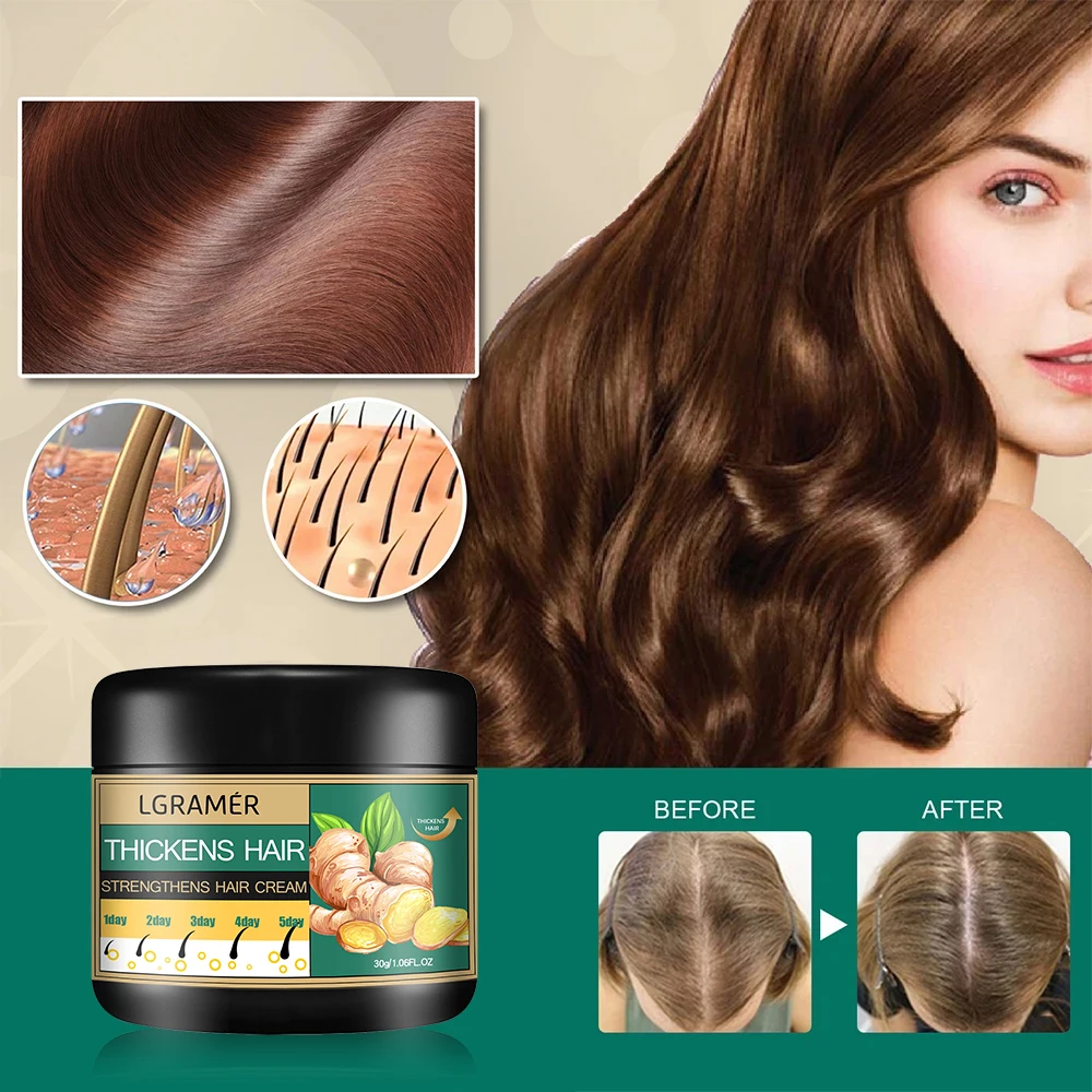 Prodotti per la crescita dei capelli Crema riparatrice per la ricrescita allo zenzero Prevenire la perdita dei capelli Trattamento per la calvizie Capelli densi Bellezza Cura dei capelli Uomo Donna