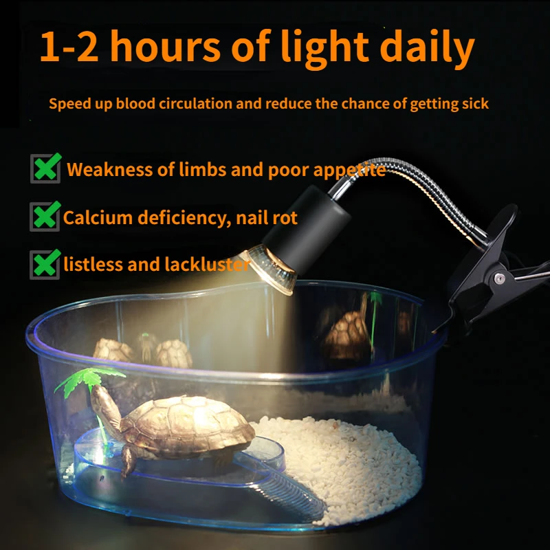 50W Halogen Bulb Included Reptile Heat Lamp Adjustable