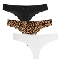  3 Pcs Woman Underwear Sexy Seamless Panty Female Panties T-back Solid Soft G-string Thong For Ladies Fashion Ruffle Underpants 