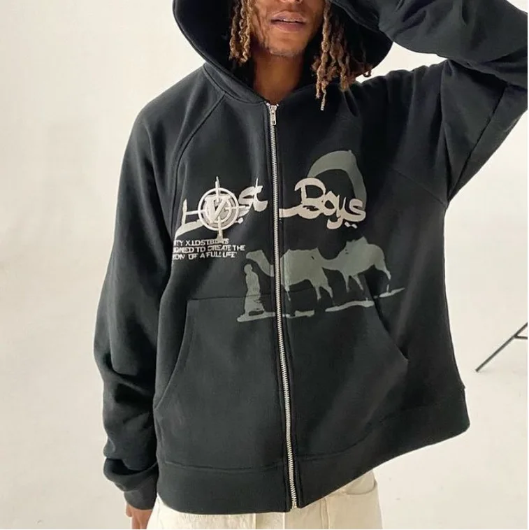 

Autumn and Winter New Sweater Ins Solid Color Cute Cartoon Printing Loose Padded Thickened Hooded Jacket