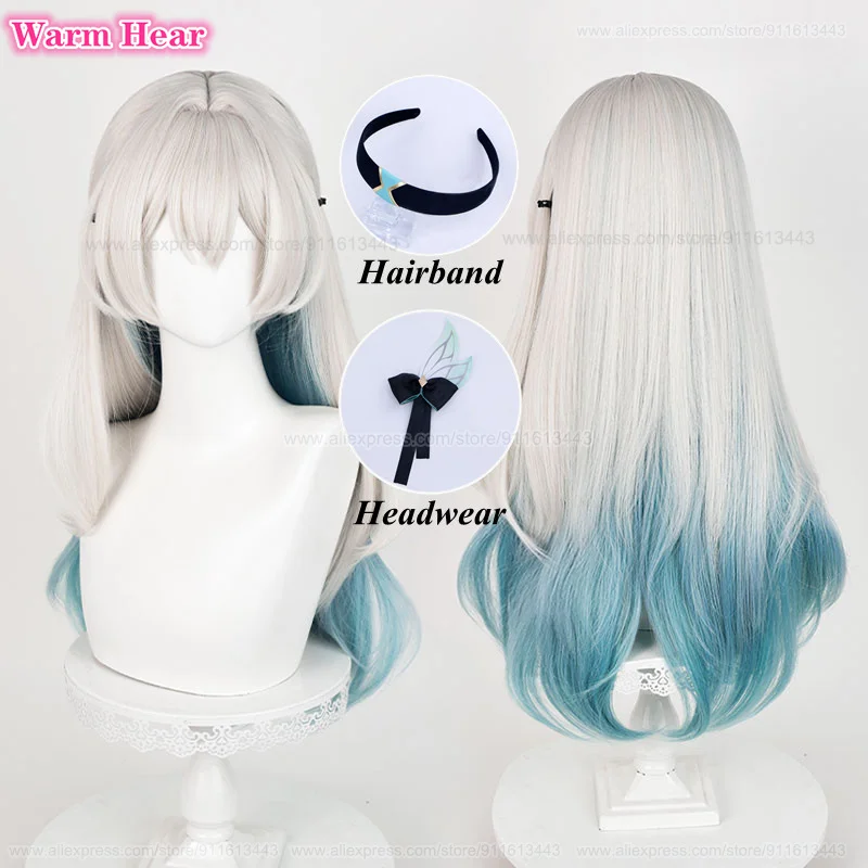 Парик «Светлячок» высокого качества длиной 67 см, термостойкий аниме-парик смешанных цветов с градиентным переходом цвета для косплея
