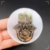 60mm Natural Selenite Stone Crystal Seven Chakras Reiki Healing Disc Chassis Crafts  Collection Home Decor Ornament Gift 1