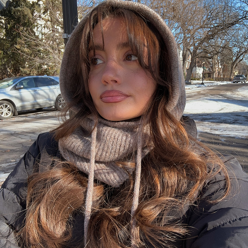 Knitted Balaclava Caps Winter Bonnet Beanies Hat Warm Thick Korean Hooded Caps Retro Outdoor Neck Collar Accessories Knitted Hat