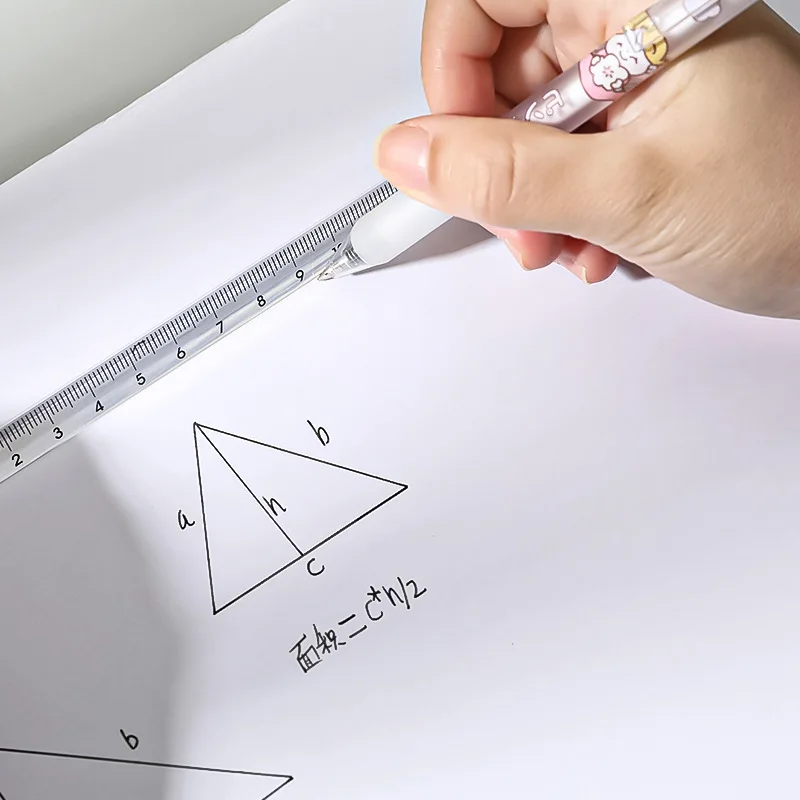 Transparent Triangular Straight Ruler - Cute Stationery Drawing Tool