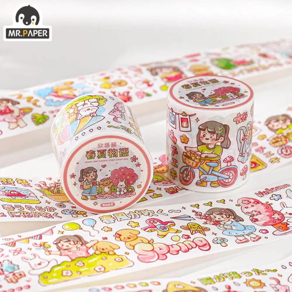 Mr. Paper 500Cm/ Roll Kawaii Character Stationery Tape Creative Cute