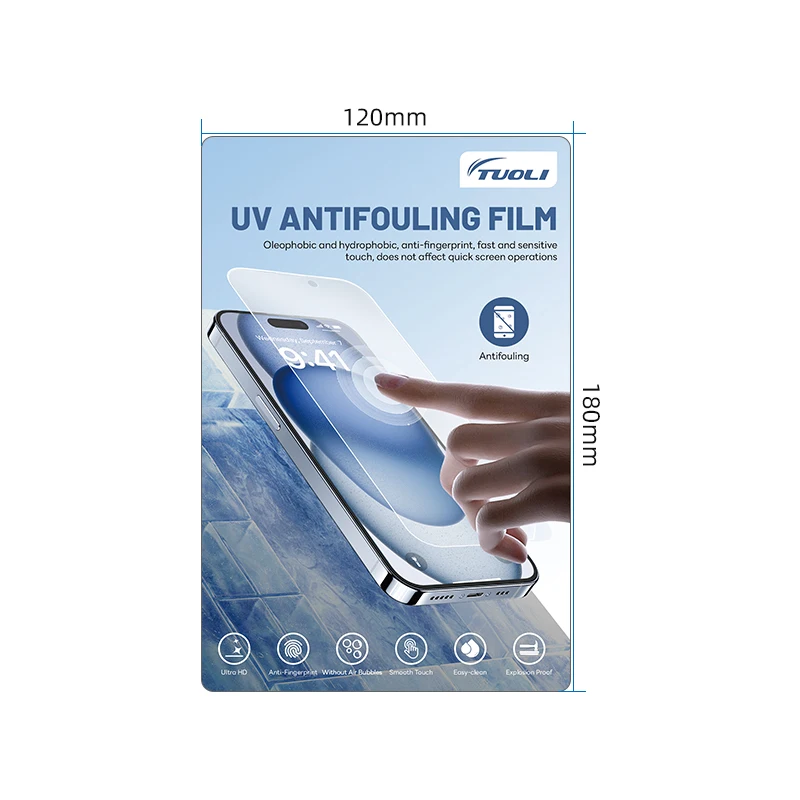 TUOLI 50Pcs Anti-fouling New X9H UV HD Film for TPU TL168 TL568 π Hydrogel Screen Protector Cutting Machine Plotter Fingerprint