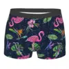 Flamingo Party Leaves Man's Boxer Briefs Underpants Highly Breathable High Quality Gift Idea 1