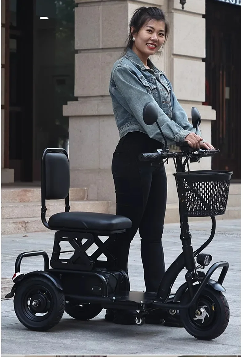 Folding Elderly Transportation Tricycle e-scooter 350W Motor 48V25AH Lithium Battery