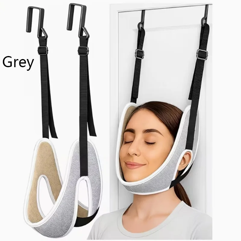 Upgraded Door‑Hanging Cervical Brace, Max 300 lbs Load, Thickened Neck Support & Fix Strap, Breathable Cervical Traction Tool