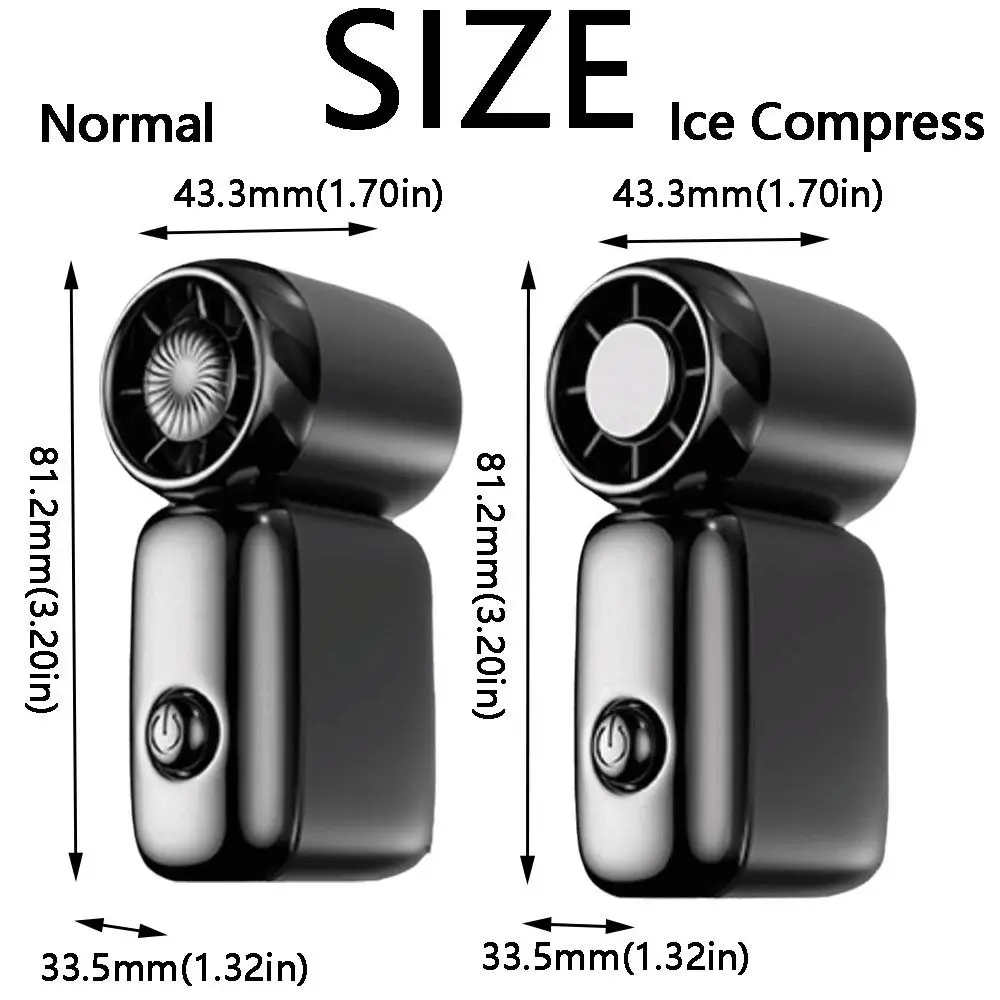 아이스 컴프레스 미니 전자 팬 6단 속도 조절 가능한 걸이형 에어컨 팬 경량 2400mAh 미니 휴대용 팬 야외용