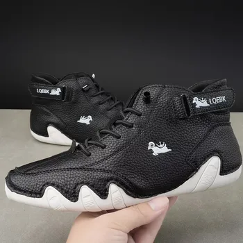 أحذية رياضية كاجوال جلدية للرجال مريحة وناعمة ومصممة للأزواج مقاومة للماء ومناسبة للسفر لمسافات طويلة 4