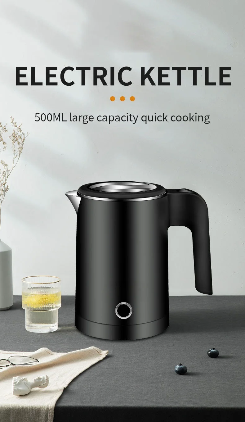 Description Picture 4 of itemTravel Electric Kettle 500ML Stainless Steel Portable Water Boiler for Tea Coffee Hotel Family Camping Kitchen Smart Kettle