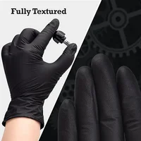 Gants jetables en Nitrile noir, pour le travail, sans Latex, pour le nettoyage de la maison, tatouage mécanique texturé, teinture pour cheveux, beauté, 10/20/50/100 pièces 4