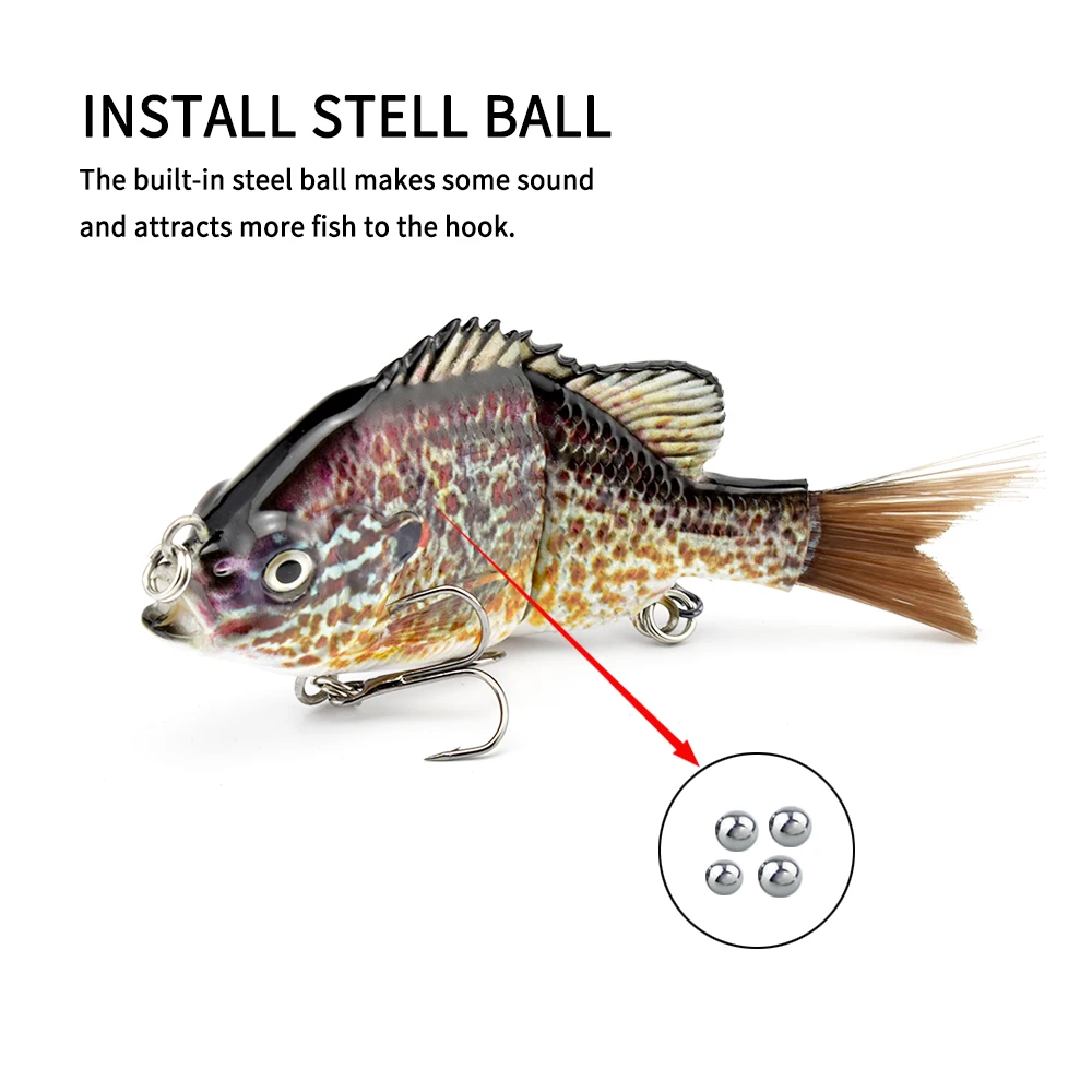 5 Inch Single Joint Bluegill Glide Bait Fish Hard Artificial Fishing Lures Bionic Crankbait Bass Fishing