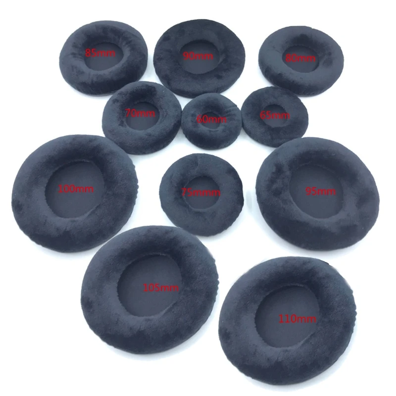 2PCS Easily Replaced Ear Pads 60mm-110mm Headphone Thicker Foam Covers Cushion Sleeves Headset Earpads Props 40GE