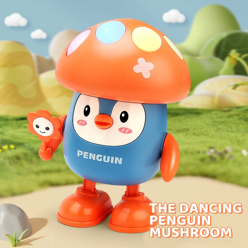 Plastic Electronic Dancing Penguin Toy with Music and Lights for Kids