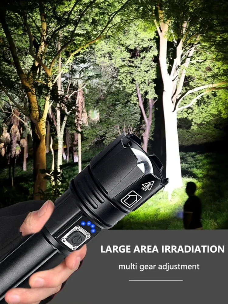 Description Picture 5 of itemStrong LED White Laser Flashlight Multi Functional Rechargeable Outdoor Portable Long Range Aluminum Alloy Tactical Flashlight