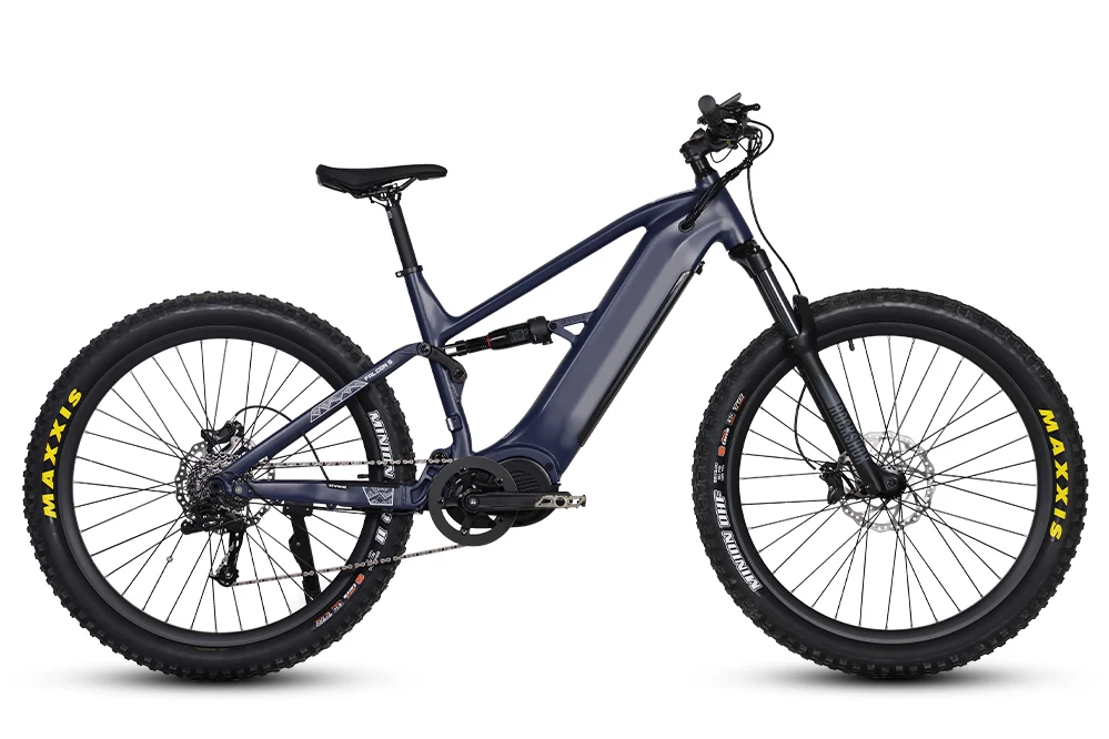 48V 1000W 미드 드라이브 모터 전기 자전거, 최고 속도 28MPH, 토크 센서 전기 자전거, 9단 풀 서스펜션 전기 산악 자전거