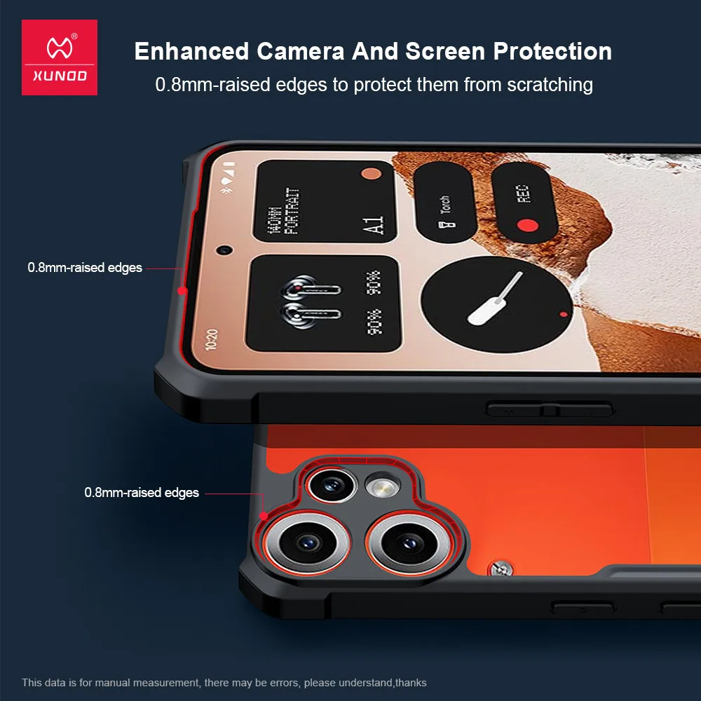 Shockproof Transparent Phone Case with Airbag Protection and Hard PC + TPU Cover