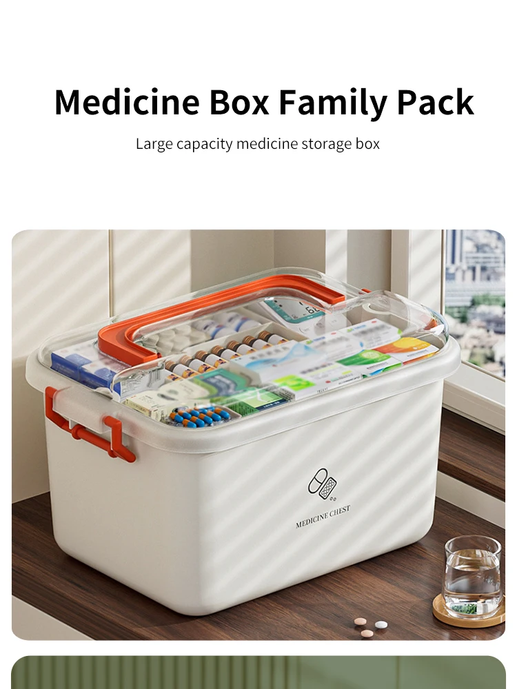 Large Capacity Medicine Box Portable Home First Aid Medical Kit Family Emergency Medicine Box with Multi-layer Drug Storage Case Image 2