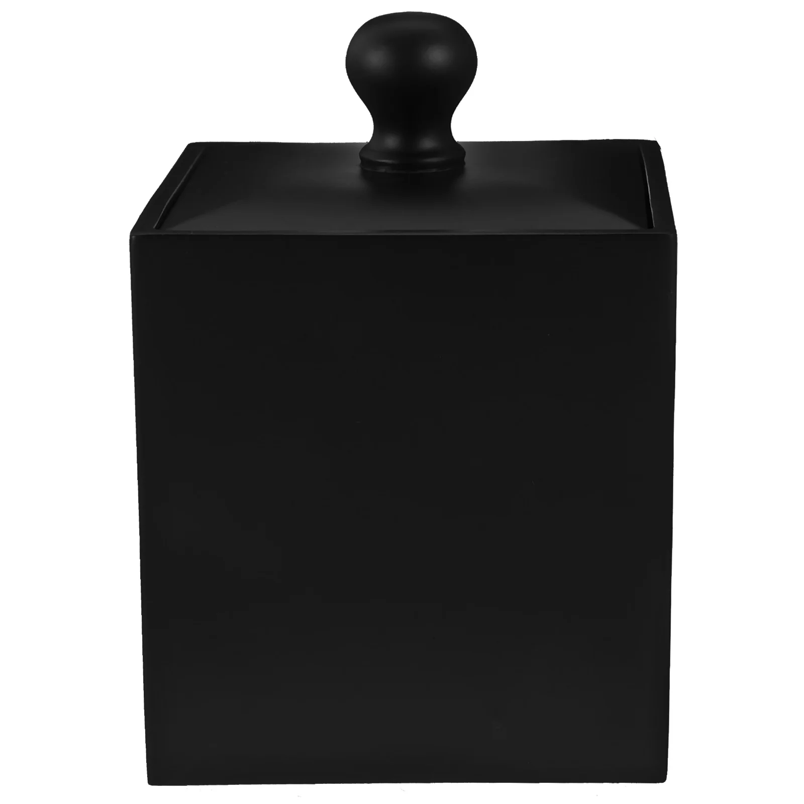 

Toothpick Holder Cotton Swab Box Pads Canister with Lid Black Bathroom Storage Case
