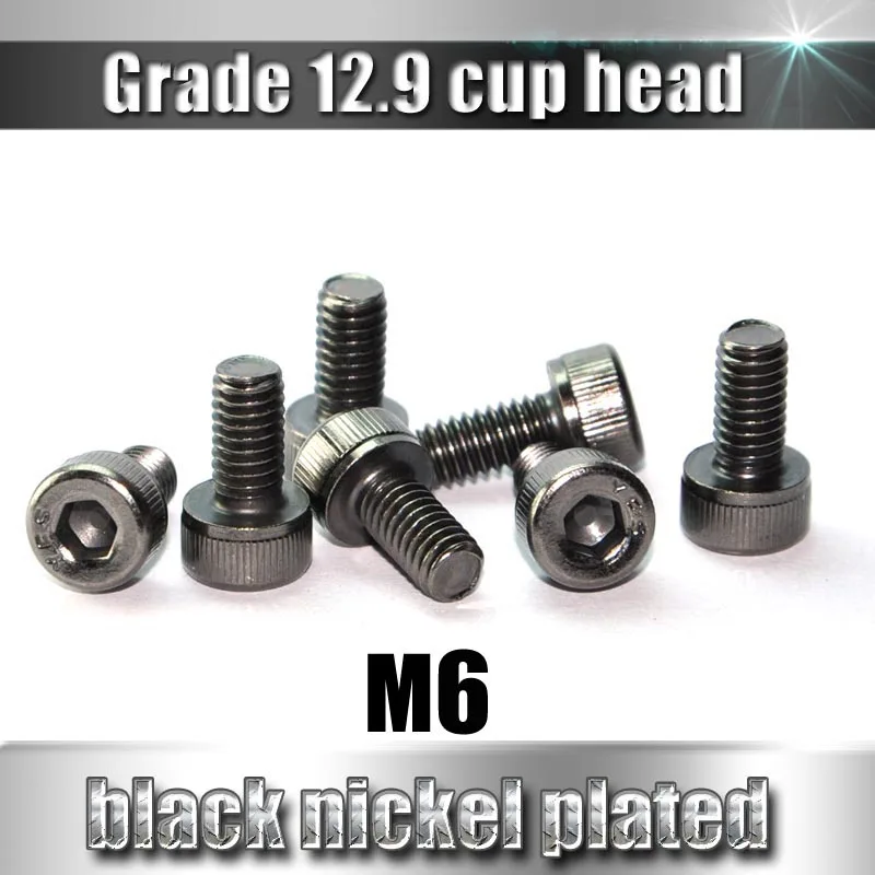YFSM6HexSocketcupHeadScrewsGrade129BlackNickelPlated