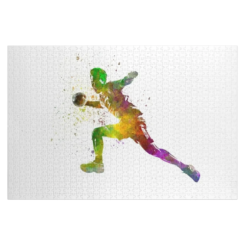 Handball player in watercolor Jigsaw Puzzle Personalised Name Jigsaw Pieces Adults Puzzle