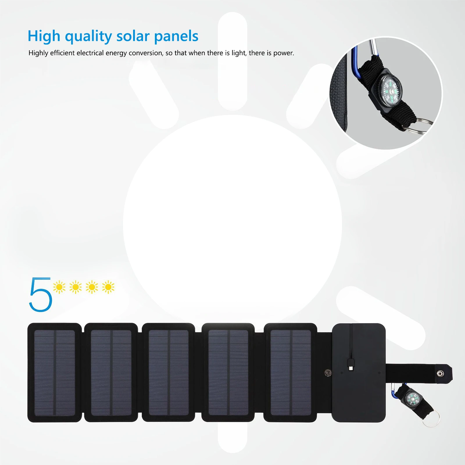 Outdoor Power Battery Charger Traveling Foldable USB Solar Panel Solar Cell Outdoor Mobile Power Battery Charger