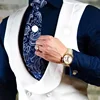 White Men Vest with Double Breasted for Wedding Groom Slim Fit One Piece Custom Casual Waistcoat V Neck Groomsmen Suit Coat 3