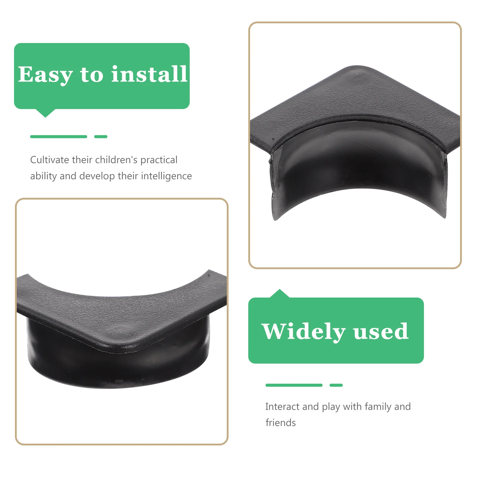 2 Sets Table Pool Billiard Parts Liners Replacement Accessory Hole Desk Game Plastics Corners Valley Pocket(Black)