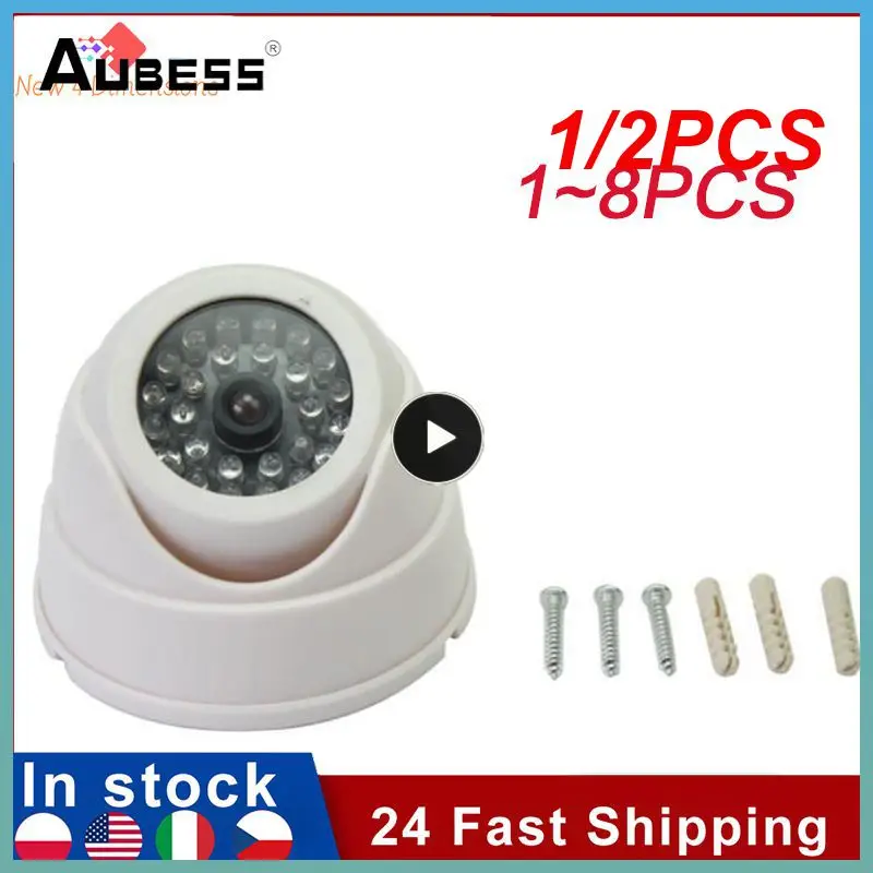 

1/2PCS Wireless Black/White Dummy Camera Fake Plastic Dome CCTV Security Camera With Flashing Led Surveillance System Indoor