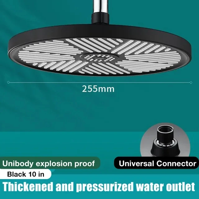 Ceiling Mounted High-Pressure Rainfall Shower Head Set with Three Flow Modes